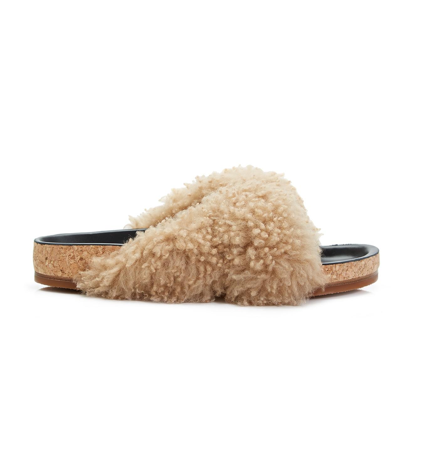 Faux shearling slides clearance